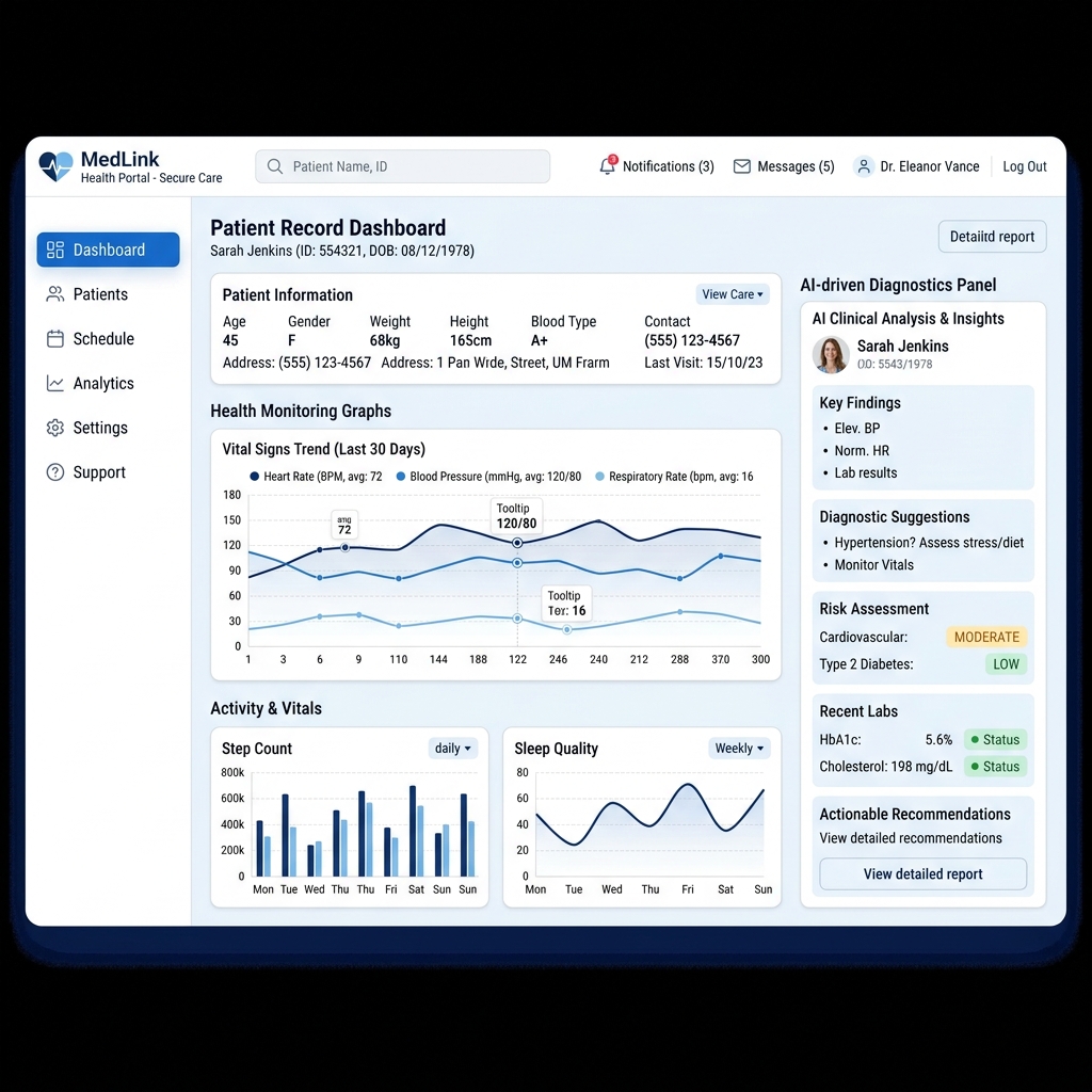 Xaylon Labs Medical Software Interface Mockup